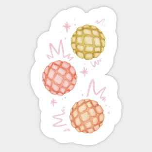 Melon Pan Bread Illustration - With Background Sticker